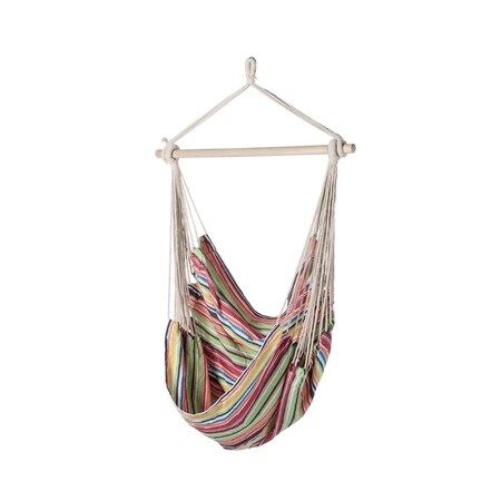 Blue Wave Boho Breeze Swinging Bungalow Chair, Multi Sand Stripe NU6907